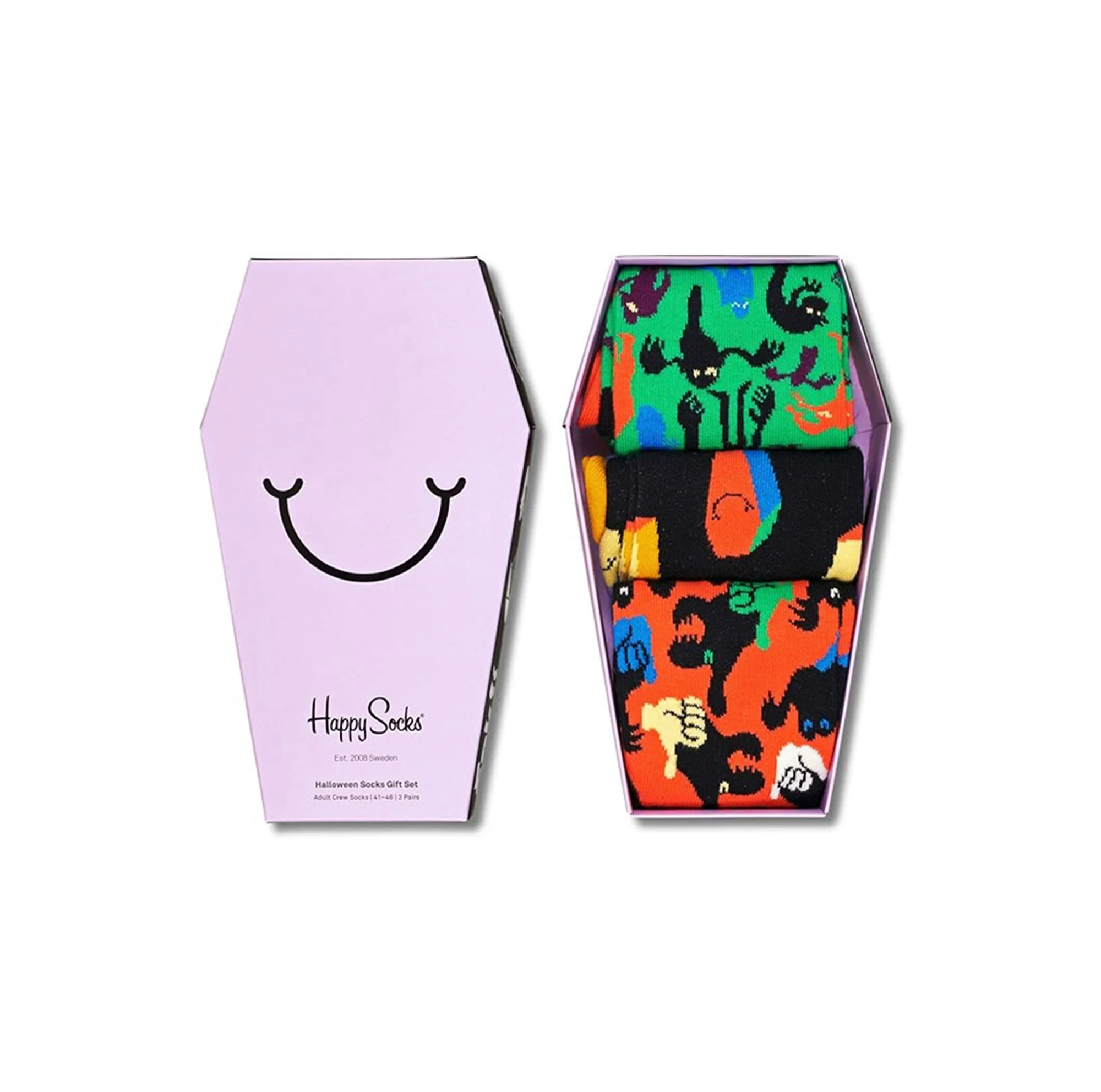 happy socks | set 3 paia calze halloween da unisex adulto